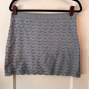 Ladies‎ J Crew Eyelet Lined Mini Skirt Grey Size 4 100% Cotton Scalloped …